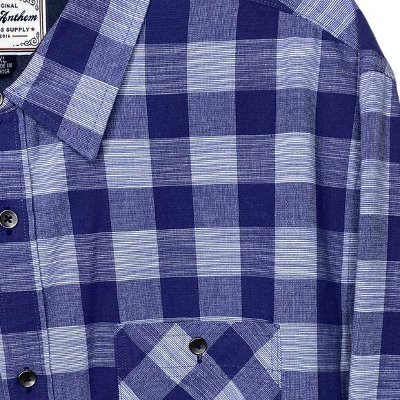 Flag & Anthem Men's Long Sleeve Plaid Button Up Shirt Size XL 100% Cotton - Picture 4 of 7